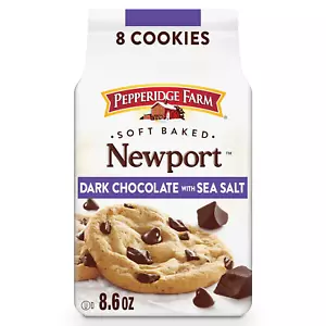 Pepperidge Farm Soft Baked Newport Dark Chocolate Cookies Sea Salt, 8.6 Oz Bag - Picture 1 of 12