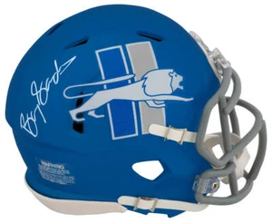 Minicasco de velocidad Riddell azul antiguo firmado por Barry Sanders Lions 2023 - certificado de autenticidad Schwartz - Imagen 1 de 1