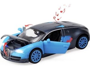 Bugatti Veyron Alloy Diecast Car Model Collection Light&Sound 1:32 Blue