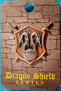 SYDNEY AUSTRALIA DRAGON SHIELD SERIES 2019 SWORD JEWEL Hard Rock Cafe PIN CARD - Picture 1 of 2