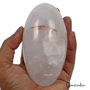 Gemas de huevo de Reiki de cristal curativo de cuarzo blanco natural sin tratar de 3140 quilates con soporte - Imagen 1 de 7