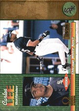 1999 Pacific Omega Gold Chicago White Sox Baseball Card #57 Carlos Lee /299
