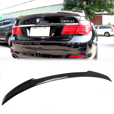 Carbon Fiber Fit FOR BMW F01 F02 740i 760Li Sedan V Type Trunk Spoiler Wing Foto 1 de 4