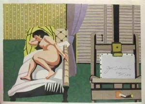Grabado en madera de Sekino Junichiro: 'Desnudo y actriz' (limitado a 180, firmado) - Imagen 1 de 4
