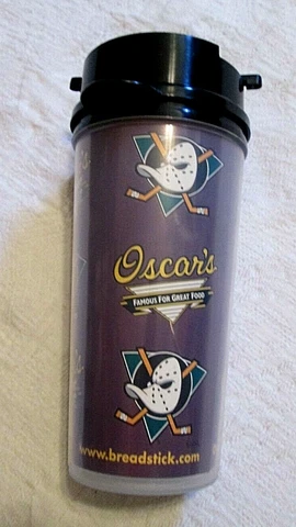 NEW VINTAGE ANAHEIM MIGHTY DUCKS OSCAR'S PLASTIC W/ LID HOT & COLD CUP Cover