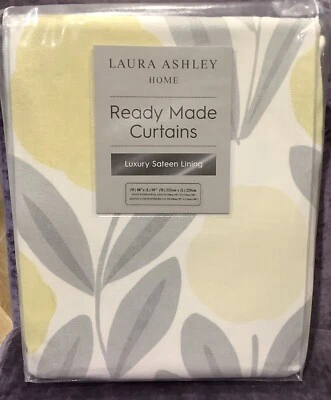 Laura Ashley Serena Sunshine Ready Made Curtains - 88"W x 90"L (223 x 229cm) NEW - Image 1 of 3
