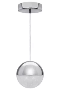 Modern LED CHROME SHIMMER Glass Ball Pendant Shade Hanging Ceiling Globe M0099 - Picture 1 of 12
