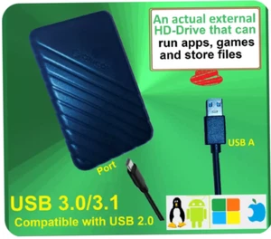 500GB External Hard Drive USB 3.0 Game Drive for PC Mac Xbox One PS4 PS5 - Picture 1 of 7