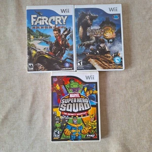3 Giochi Nintendo Wii Monster Hunter Tri, Far Cry Vengeance e Marvel Superhero Sq - Foto 1 di 12