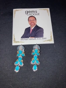 Michael valitutti NH 925 sterling silver turquoise gemstone dangle earrings - Picture 1 of 3