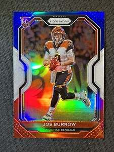 2020 Panini Prizm Red White Blue Joe Burrow #307 Rookie RC Cincinnati Bengals