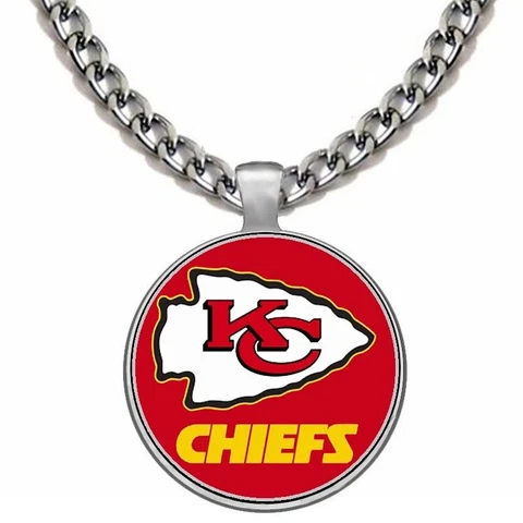 Spec Large Kansas City Chiefs Mens 24" Stainless Steel Chain Pendant Necklace D5 Cover