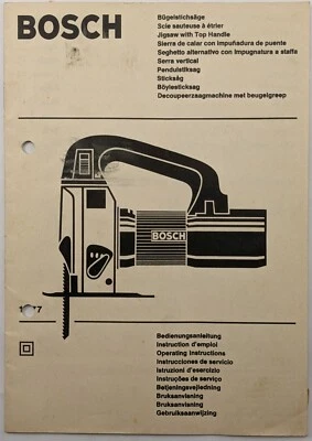 Original Bosch Manual For Double Insulated Jigsaw With Top Handle 1 577 - Image 1 of 4