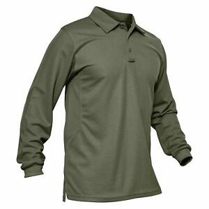 Men's Long & Short Sleeve Tactical Polo Shirt Quick Dry Team Combat Casual Tops