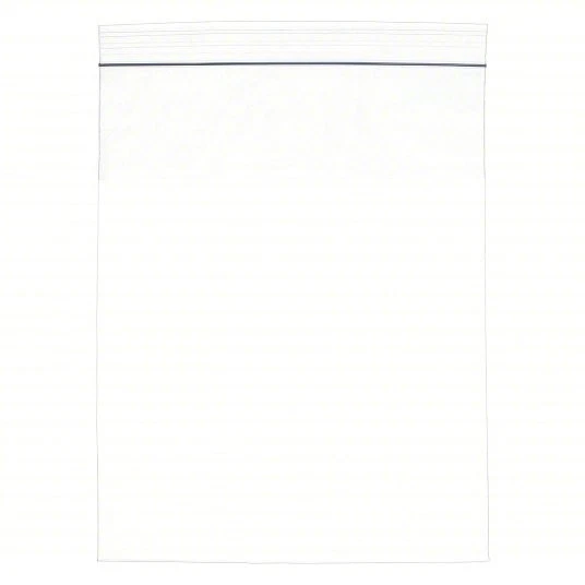 5CNX2A Reclosable Poly Bag Zipper Seal 12" X 9", 4 Mil, Clear, Pk1000 - Image 1 of 1