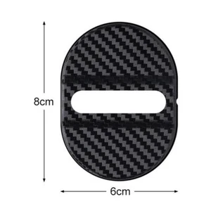 Carbon Fibre Car Door Lock Protective Cover Anti Rust Accessories W4L4 Trim C0K8 - Picture 1 of 25