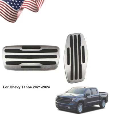 No Drill Steel Brake Accelerator Gas Pedal Pad Cover for GMC Sierra 1500 20-24 - Image 1 of 4