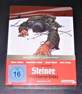 STEINER DAS EISERNER KREUZ LIMITIERTE STEELBOOK 4K BLU RAY + DOPPEL BLU RAY NEU - Imagen 1 de 4
