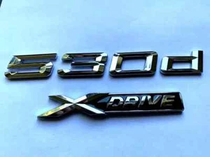 Logo distintivo stivale posteriore cromato 530d X Drive xDrive adatto a BMW F10 F11 G30 G31 - Foto 1 di 1