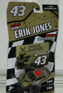 2021 ERIK JONES #43 SPECIAL WARFARE NASCAR AUTHENTICS WAVE 13 1/64 CAR W/STICKER