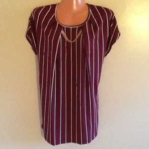 Women's Plus Size Stripped Relax Fit Short Sleeve Top Blouse 1X 2X 3X - Picture 1 of 3
