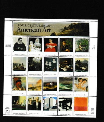 USPS Postage Stamps American Art 32c Sheet 1997 - Face Value 6.40 - Image 1 of 2
