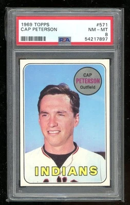 1969 Topps #571 Cap Peterson PSA 8 - Image 1 of 2