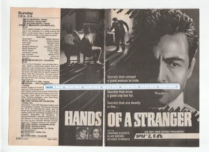 1987 Lot of 2 HANDS of a STRANGER Magazine ADS ~ Armand Assante/Beverly D'ANGELO - Bild 1 von 2