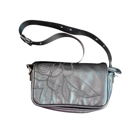 Bolso Bandolera Desigual Negro Keller Gales Bordado Floral Cuero Vegano Foto 1 de 4