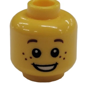 Lego Minifigura Cabeza Sonrisa Ancha y Pecas Cejas Marrón Rojizo - Imagen 1 de 1