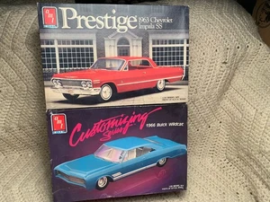 1/25 AMT Lot Of 2 GM Kits Prestige 63 Chevy & Customizer 66 Buick - Picture 1 of 20