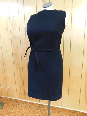 Vintage 1960's Black Wool Wiggle Dress Waist 35" - Image 1 of 4