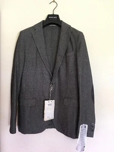MANUEL RITZ - Blazer Jacket Cotton/Wool Dark Gray Italy Size 48 US M - Picture 1 of 11