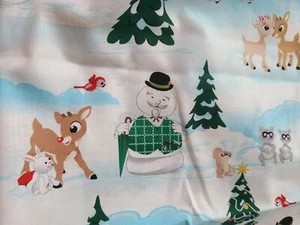 NOS RUDOLPH Fabric Cotton Red Nose Reindeer VIP Cranston Snowman Scoop OOP BTHY - Picture 1 of 4