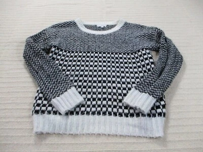 Joseph A Womens Sweater Large Black White Pullover Round Neck Long Sleeve - Image 1 of 4