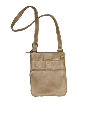 Roots Crossbody Bag Womens Brown Leather Adjustable Strap Zip Pocket Small Purse - Image 1 of 4