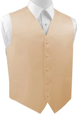 Italian Design. Champagne Satin Formal, Wedding, Prom Tuxedo Vest Men's XS - 6XL - Image 1 of 3