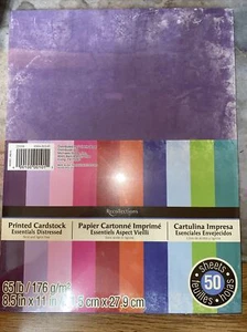 Recollections Cardstock Paper, Distressed Essentials 10 Colors 50 Sheets 8.5x11 - Picture 1 of 5