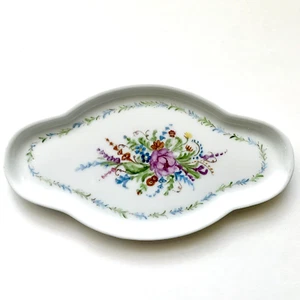 Pillivuyt France Vanity Trinket Dish 782 Hand Painted Porcelain Floral Vintage - Picture 1 of 7