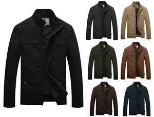 Chaqueta WenVen Para Hombre Estilo Militar Abrigo Ligero de Resorte Algodón Chaqueta de Lona - Imagen 1 de 70