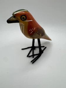 Hand Painted Wood Bird Figurine 4” - Picture 1 of 7