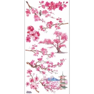 Pegatinas violetas - Cerezos de Japón - 1 NUEVA hoja de pegatinas para álbumes de recortes - Imagen 1 de 4