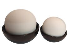 Set 2 Stone Ball Bowl round Pottery Humidifier modern white ceramic natural 