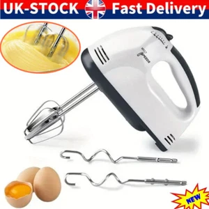 7 Speed Electric Hand Held Mixer Handheld Whisk Food Blender Egg Cake Cram Bake - Picture 1 of 13