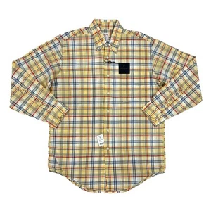 *DEFECTO MENOR* Camisa Brooks Brothers Madrás a Cuadros Abotonada - Amarilla - Talla: M - Imagen 1 de 9
