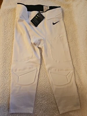 Nike Mens Football Pants Padded White Dri Fit 889171 Tight M Medium New Swoosh - Image 1 of 4