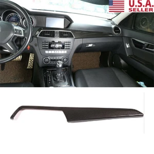 Carbon Fiber Console Dashboard Panel Cover For Mercedes Benz C Class W204 10-13 - Picture 1 of 5