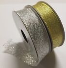 Sparkly Metallic Gold Or Silver Ribbon Craft Christmas Weddings Gift Wrap 