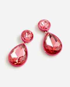 J.CREW Sparkly teardrop earrings pink color brand new