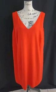 Vestido recto Lauren Ralph Lauren para mujer Viena naranja crepé sin mangas 20W - Imagen 1 de 14